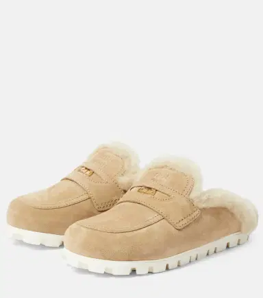 Miu Miu Shearling-lined suede slippers | Thumbnail 4 Miu Miu Shearling-lined suede slippers | Thumbnail 4