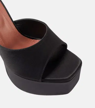 Amina Muaddi Dalida satin platform mules | Thumbnail 3 Amina Muaddi Dalida satin platform mules | Thumbnail 3