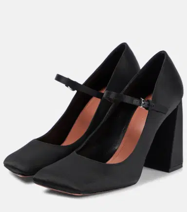 Amina Muaddi Charlotte 95 satin pumps | Thumbnail 3 Amina Muaddi Charlotte 95 satin pumps | Thumbnail 3