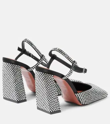 Amina Muaddi Charlotte 95 embellished satin pumps | Thumbnail 2 Amina Muaddi Charlotte 95 embellished satin pumps | Thumbnail 2