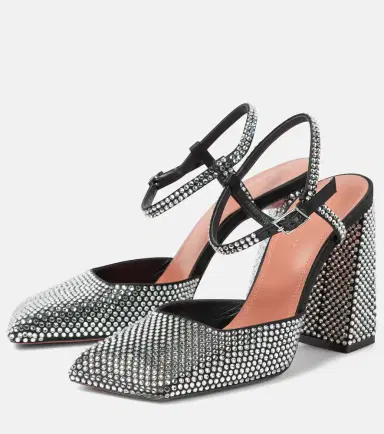 Amina Muaddi Charlotte 95 embellished satin pumps | Thumbnail 4 Amina Muaddi Charlotte 95 embellished satin pumps | Thumbnail 4