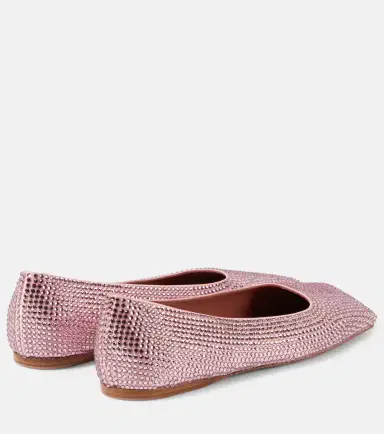 Amina Muaddi Ane embellished satin ballet flats | Thumbnail 2 Amina Muaddi Ane embellished satin ballet flats | Thumbnail 2