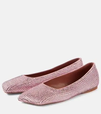 Amina Muaddi Ane embellished satin ballet flats | Thumbnail 3 Amina Muaddi Ane embellished satin ballet flats | Thumbnail 3