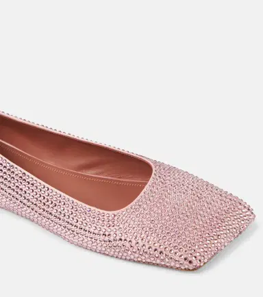Amina Muaddi Ane embellished satin ballet flats | Thumbnail 4 Amina Muaddi Ane embellished satin ballet flats | Thumbnail 4