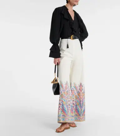 Etro Printed cotton-blend wide-leg pants | Thumbnail 2 Etro Printed cotton-blend wide-leg pants | Thumbnail 2