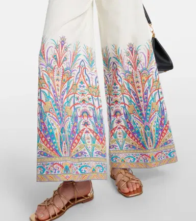 Etro Printed cotton-blend wide-leg pants | Thumbnail 3 Etro Printed cotton-blend wide-leg pants | Thumbnail 3