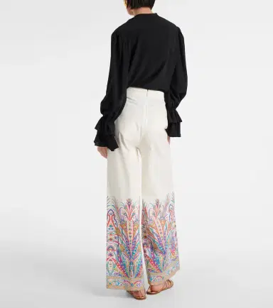Etro Printed cotton-blend wide-leg pants | Thumbnail 4 Etro Printed cotton-blend wide-leg pants | Thumbnail 4