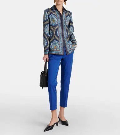 Etro High-rise cotton-blend slim pants | Thumbnail 6 Etro High-rise cotton-blend slim pants | Thumbnail 6