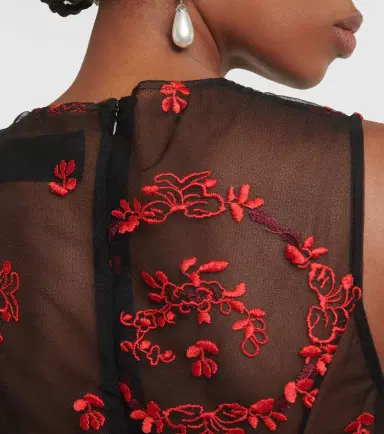 Simone Rocha Floral embroidered tulle midi dress | Thumbnail 3 Simone Rocha Floral embroidered tulle midi dress | Thumbnail 3