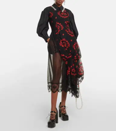 Simone Rocha Floral embroidered tulle midi dress | Thumbnail 6 Simone Rocha Floral embroidered tulle midi dress | Thumbnail 6