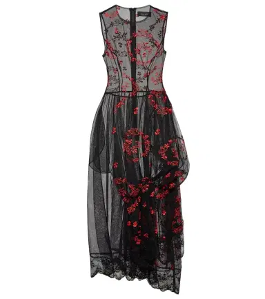 Simone Rocha Floral embroidered tulle midi dress | Thumbnail 1 Simone Rocha Floral embroidered tulle midi dress | Thumbnail 1