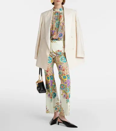 Etro Floral cotton-blend flared pants | Thumbnail 5 Etro Floral cotton-blend flared pants | Thumbnail 5
