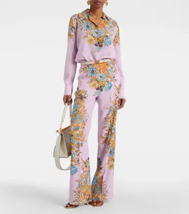 Etro Floral high-rise silk wide-leg pants | Thumbnail 2 Etro Floral high-rise silk wide-leg pants | Thumbnail 2