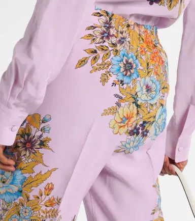 Etro Floral high-rise silk wide-leg pants | Thumbnail 3 Etro Floral high-rise silk wide-leg pants | Thumbnail 3