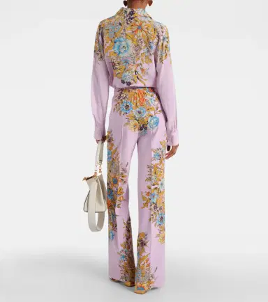 Etro Floral high-rise silk wide-leg pants | Thumbnail 5 Etro Floral high-rise silk wide-leg pants | Thumbnail 5