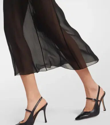 Alessandra Rich Silk georgette midi dress | Thumbnail 4 Alessandra Rich Silk georgette midi dress | Thumbnail 4
