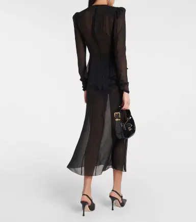 Alessandra Rich Silk georgette midi dress | Thumbnail 6 Alessandra Rich Silk georgette midi dress | Thumbnail 6