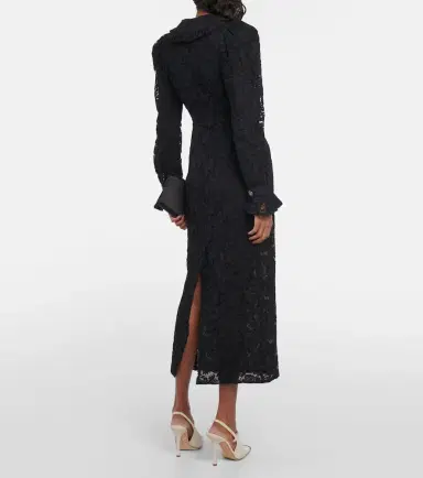 Alessandra Rich Puff-sleeve cotton blend lace midi dress | Thumbnail 5 Alessandra Rich Puff-sleeve cotton blend lace midi dress | Thumbnail 5