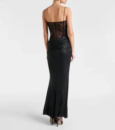 Alessandra Rich Laminated jersey maxi dress | Thumbnail 2 Alessandra Rich Laminated jersey maxi dress | Thumbnail 2