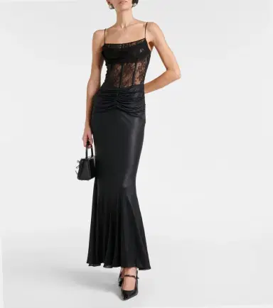 Alessandra Rich Laminated jersey maxi dress | Thumbnail 5 Alessandra Rich Laminated jersey maxi dress | Thumbnail 5