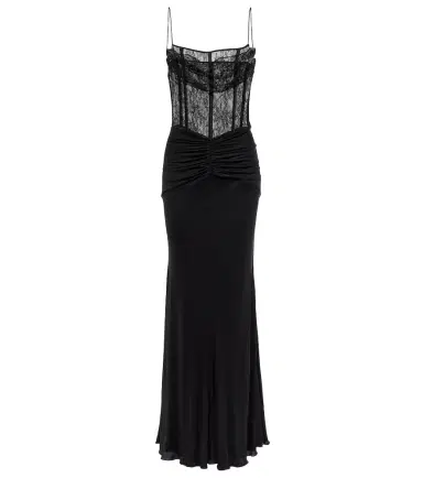 Alessandra Rich Laminated jersey maxi dress | Thumbnail 1 Alessandra Rich Laminated jersey maxi dress | Thumbnail 1