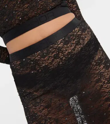 Alessandra Rich Lace pencil skirt | Thumbnail 3 Alessandra Rich Lace pencil skirt | Thumbnail 3