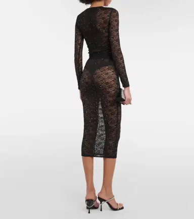 Alessandra Rich Lace pencil skirt | Thumbnail 4 Alessandra Rich Lace pencil skirt | Thumbnail 4