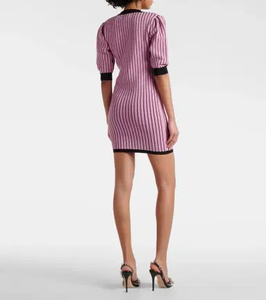 Alessandra Rich Pinstriped knit minidress | Thumbnail 4 Alessandra Rich Pinstriped knit minidress | Thumbnail 4
