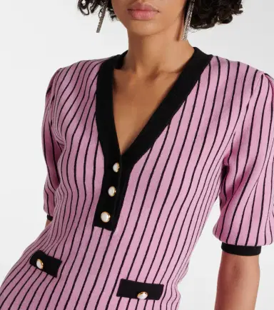 Alessandra Rich Pinstriped knit minidress | Thumbnail 5 Alessandra Rich Pinstriped knit minidress | Thumbnail 5