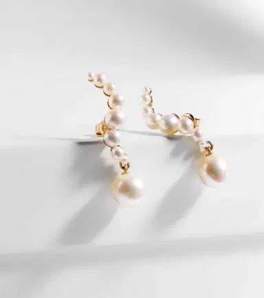 Mateo 14kt gold drop earrings with pearls | Thumbnail 5 Mateo 14kt gold drop earrings with pearls | Thumbnail 5