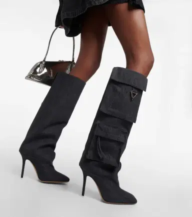 The Attico Sienna denim knee-high boots | Thumbnail 4 The Attico Sienna denim knee-high boots | Thumbnail 4