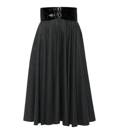 Alaïa Alaïa Belted high-rise virgin wool midi skirt | Thumbnail 1 Alaïa Alaïa Belted high-rise virgin wool midi skirt | Thumbnail 1