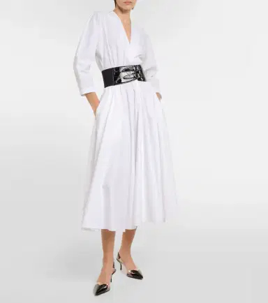 Alaïa Alaïa Cotton midi dress | Thumbnail 4 Alaïa Alaïa Cotton midi dress | Thumbnail 4