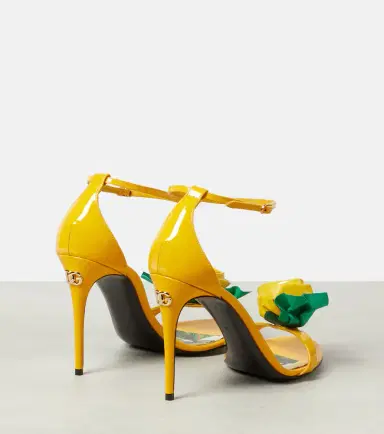 Dolce & Gabbana Keira floral-appliqué patent leather sandals | Thumbnail 3 Dolce & Gabbana Keira floral-appliqué patent leather sandals | Thumbnail 3