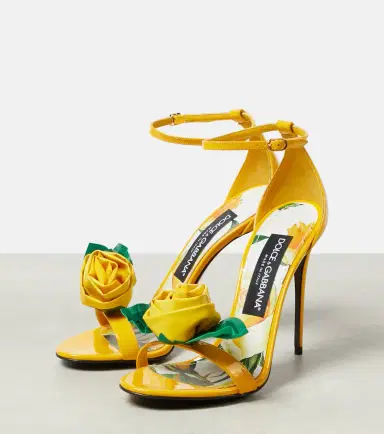 Dolce & Gabbana Keira floral-appliqué patent leather sandals | Thumbnail 4 Dolce & Gabbana Keira floral-appliqué patent leather sandals | Thumbnail 4