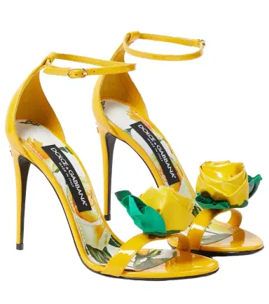 Dolce & Gabbana Keira floral-appliqué patent leather sandals | Thumbnail 1 Dolce & Gabbana Keira floral-appliqué patent leather sandals | Thumbnail 1
