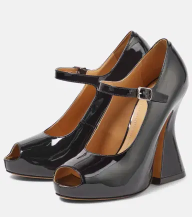 Maison Margiela Patent leather peep-toe Mary Jane pumps | Thumbnail 4 Maison Margiela Patent leather peep-toe Mary Jane pumps | Thumbnail 4
