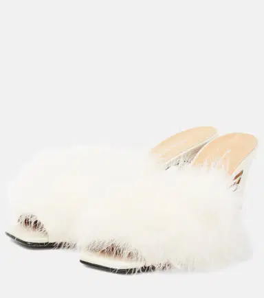 Maison Margiela Feather-embellished mules | Thumbnail 4 Maison Margiela Feather-embellished mules | Thumbnail 4