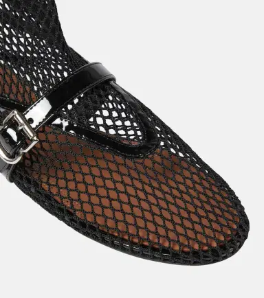 Alaia Alaïa Fishnet leather-trimmed ankle boots | Thumbnail 2 Alaia Alaïa Fishnet leather-trimmed ankle boots | Thumbnail 2
