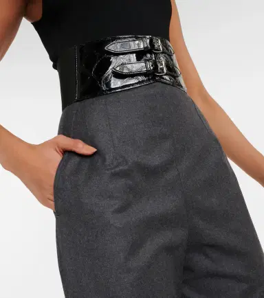 Alaia Alaïa High-rise virgin wool straight pants | Thumbnail 3 Alaia Alaïa High-rise virgin wool straight pants | Thumbnail 3