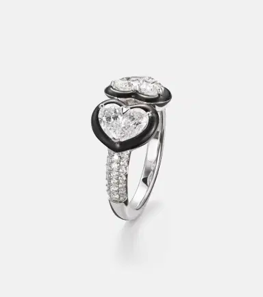 Kamyen Twin Heart 18kt white gold ring with diamonds | Thumbnail 4 Kamyen Twin Heart 18kt white gold ring with diamonds | Thumbnail 4