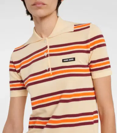 Miu Miu Striped cotton and silk minidress | Thumbnail 4 Miu Miu Striped cotton and silk minidress | Thumbnail 4