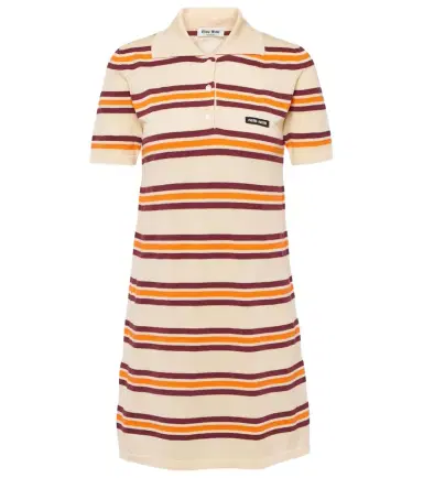 Miu Miu Striped cotton and silk minidress | Thumbnail 1 Miu Miu Striped cotton and silk minidress | Thumbnail 1