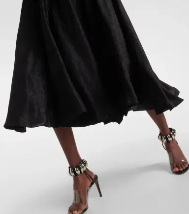 Alaïa Alaïa Tie-neck silk-blend midi dress | Thumbnail 2 Alaïa Alaïa Tie-neck silk-blend midi dress | Thumbnail 2