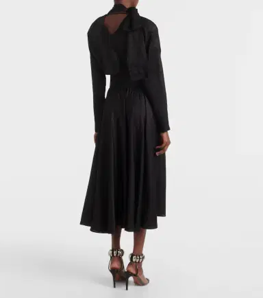 Alaïa Alaïa Tie-neck silk-blend midi dress | Thumbnail 6 Alaïa Alaïa Tie-neck silk-blend midi dress | Thumbnail 6
