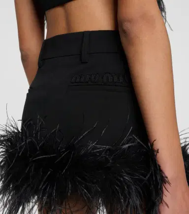 Miu Miu Feather-trimmed wool miniskirt | Thumbnail 5 Miu Miu Feather-trimmed wool miniskirt | Thumbnail 5