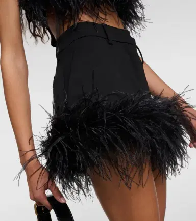 Miu Miu Feather-trimmed wool miniskirt | Thumbnail 6 Miu Miu Feather-trimmed wool miniskirt | Thumbnail 6