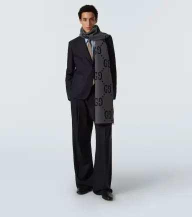 Gucci GG jacquard wool-silk scarf | Thumbnail 4 Gucci GG jacquard wool-silk scarf | Thumbnail 4