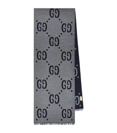 Gucci GG jacquard wool-silk scarf | Thumbnail 1 Gucci GG jacquard wool-silk scarf | Thumbnail 1