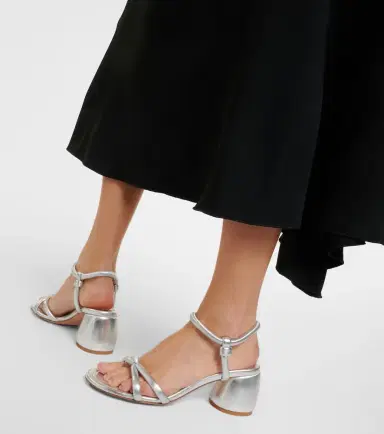 Gianvito Rossi Cassis metallic leather sandals | Thumbnail 3 Gianvito Rossi Cassis metallic leather sandals | Thumbnail 3